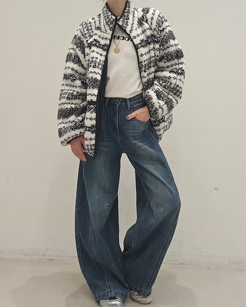 NEOUL東大門㊣代購女裝新款真品25秋冬熱賣職業時尚夾克羊毛NEOUL/ahin雙領標簽夾克