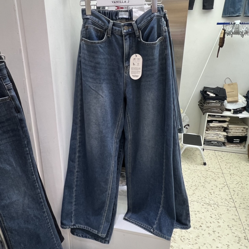 VANILLA J東大門㊣直郵女士新款職業真品休閑推薦牛仔褲加絨VANILLA J牛仔褲圖色1