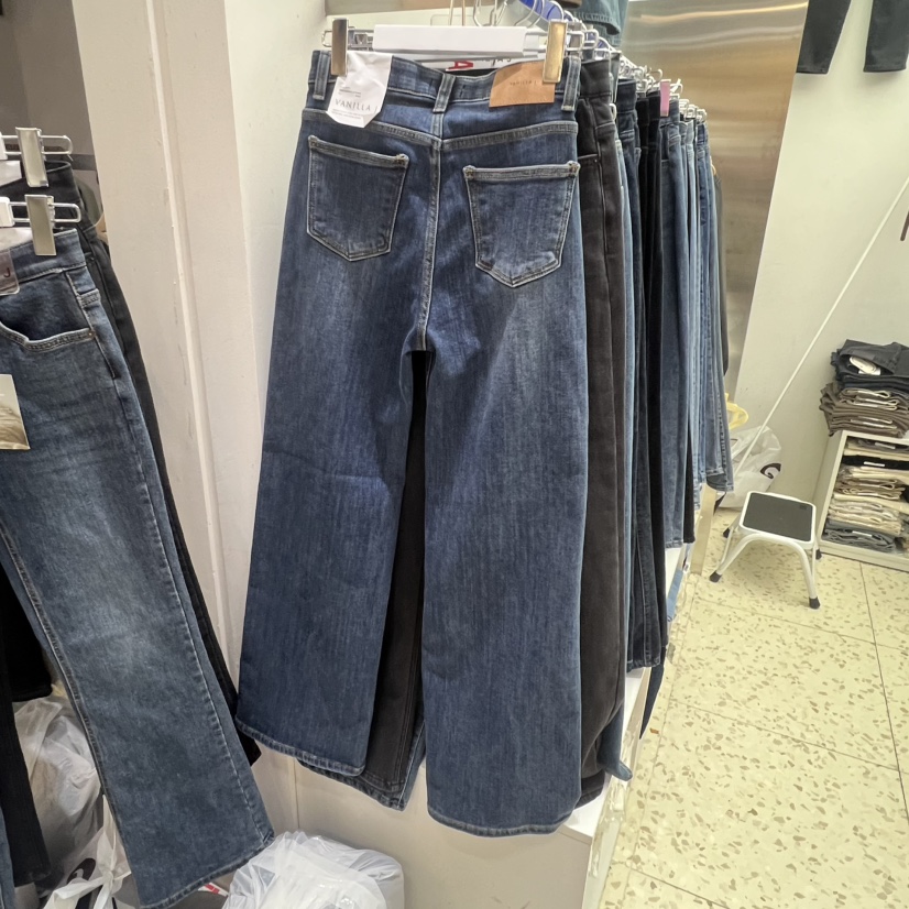 VANILLA J東大門㊣實拍女士新款25秋冬人氣推薦牛仔褲拉絨VANILLA J牛仔褲