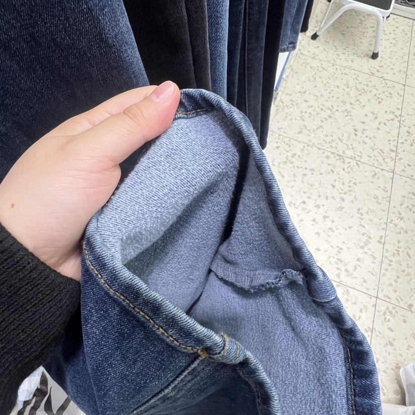 VANILLA J東大門㊣實拍女士新款25秋冬人氣推薦牛仔褲拉絨VANILLA J牛仔褲