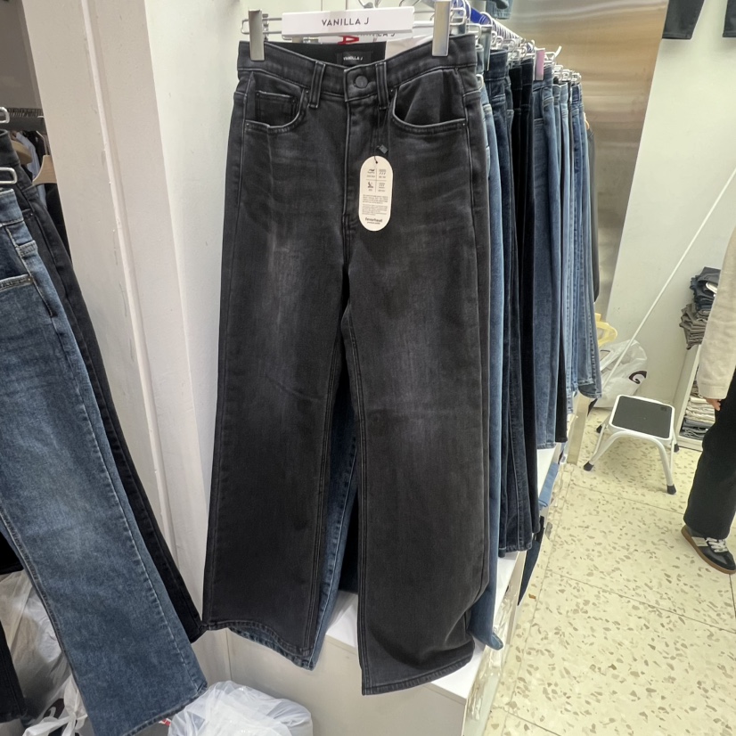 VANILLA J東大門㊣實拍女士新款25秋冬人氣推薦牛仔褲拉絨VANILLA J牛仔褲圖色2