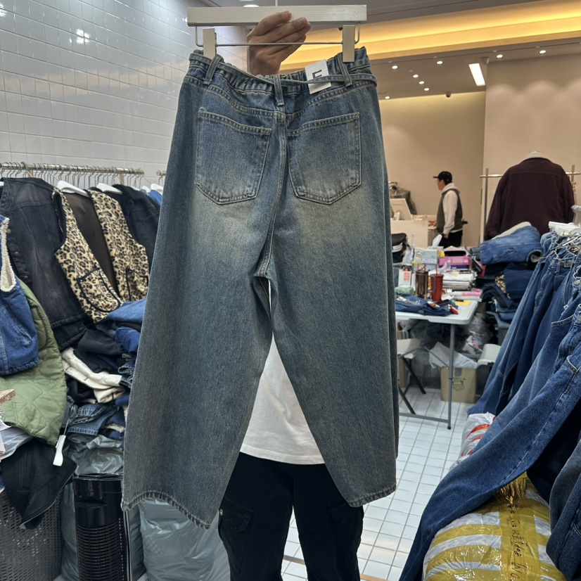 ITZEL東大門㊣代購女裝新品休閑人氣時尚25秋冬牛仔褲含腰繩ITZEL牛仔褲