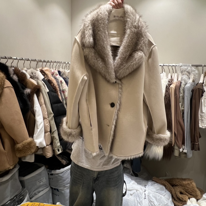 BY FLOW東大門㊣直郵女士新品熱賣推薦職業短款大衣兩面穿BY FLOW短款大衣