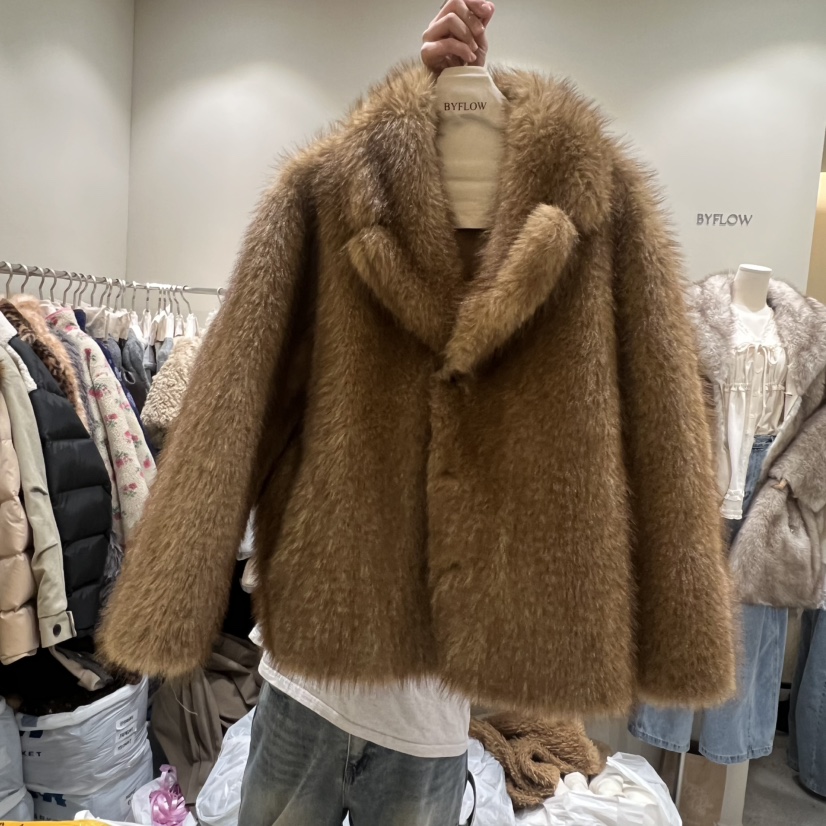 BY FLOW東大門㊣直郵女士新品熱賣推薦職業短款大衣兩面穿BY FLOW短款大衣圖色1