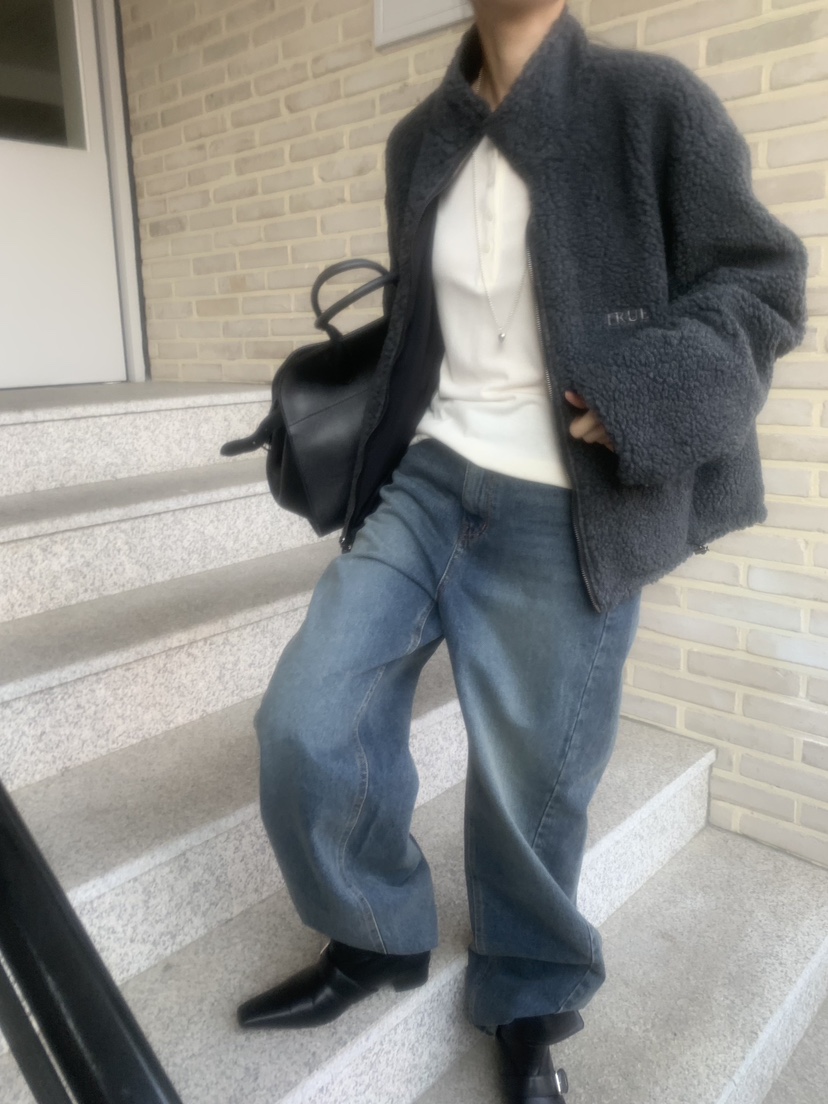 TRUE韓國直郵㊣女裝新品真品熱賣職業推薦25秋冬夾克兩面穿TRUE夾克