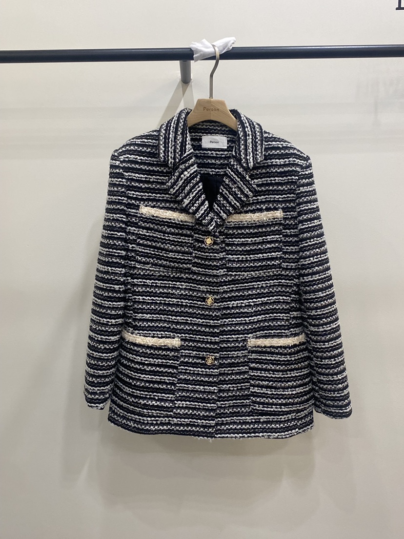 PERSON韓國代購㊣女士新品職業休閑推薦人氣熱賣時尚真品夾克PERSON夾克圖色2