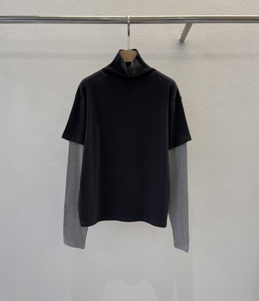 ABLERING東大門㊣直郵女士新款25秋冬休閑人氣長袖T恤假兩件ABLE STANDARD/ABLERING長袖T恤圖色1墨色