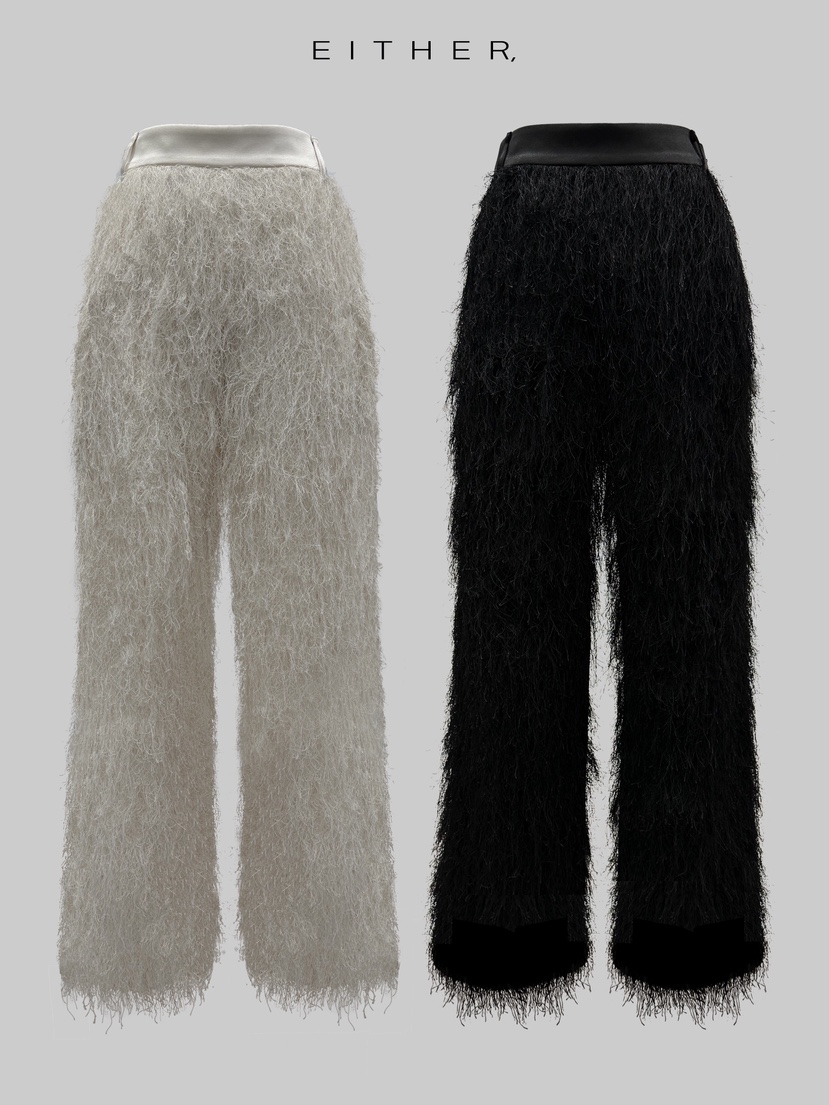 EITHER韓國代購㊣女士新品熱賣25秋冬推薦人氣職業休閑褲流蘇EITHER休閑褲