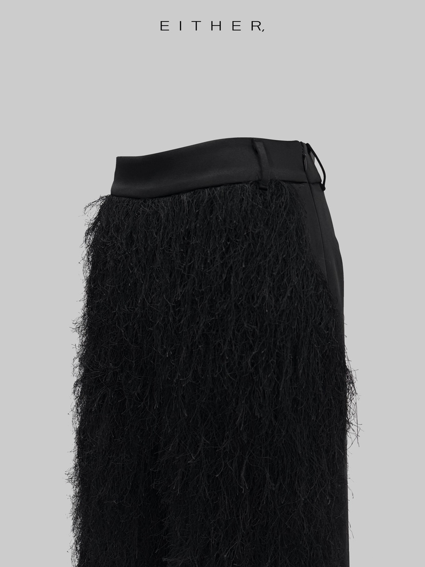 EITHER韓國代購㊣女士新品熱賣25秋冬推薦人氣職業休閑褲流蘇EITHER休閑褲