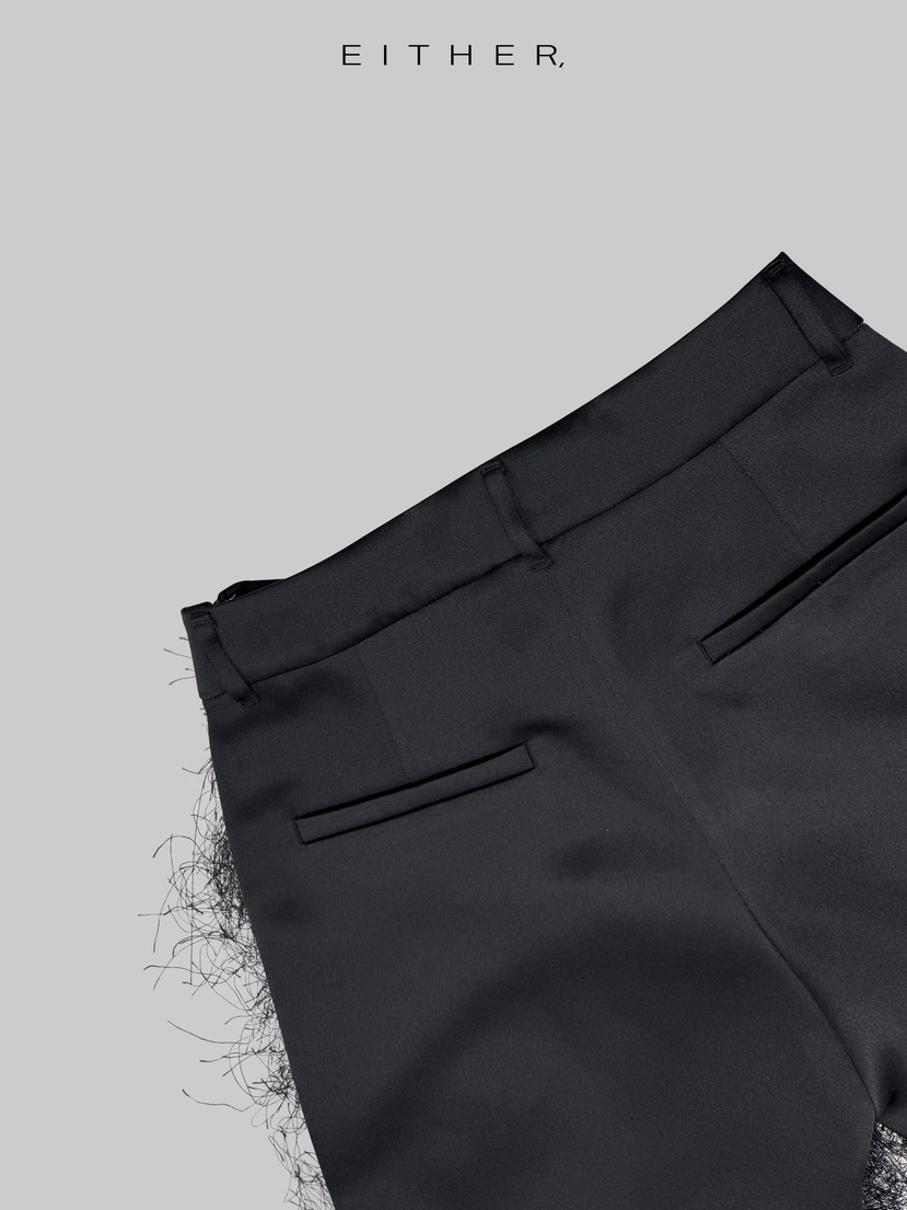 EITHER韓國代購㊣女士新品熱賣25秋冬推薦人氣職業休閑褲流蘇EITHER休閑褲