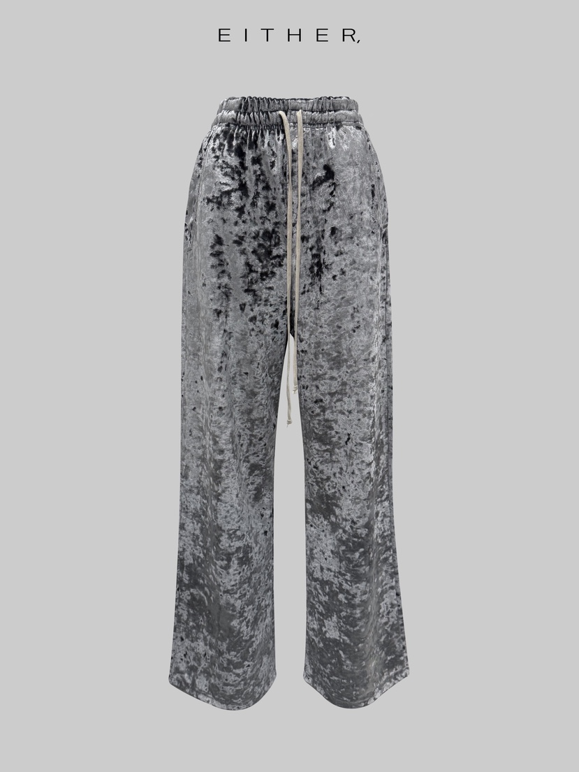 EITHER韓國代購㊣女裝新款真品休閑職業熱賣人氣休閑褲天鵝絨EITHER休閑褲圖色1