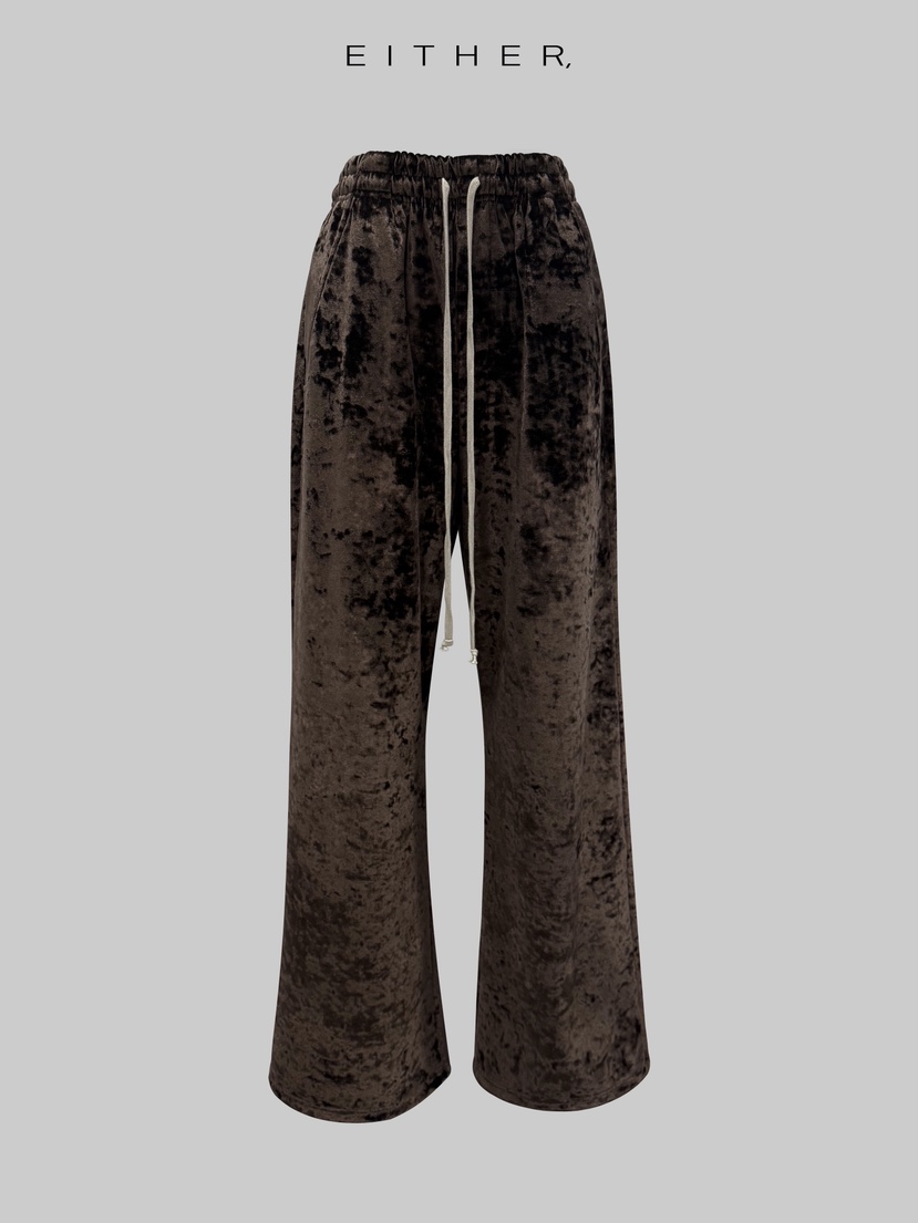 EITHER韓國代購㊣女裝新款真品休閑職業熱賣人氣休閑褲天鵝絨EITHER休閑褲圖色2