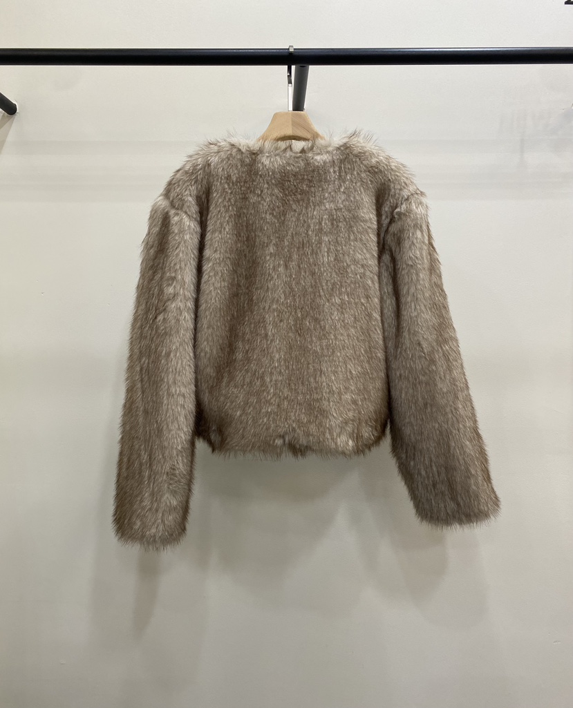 PERSON東大門㊣代購女裝新款人氣推薦25秋冬熱賣短款大衣狐貍PERSON短款大衣