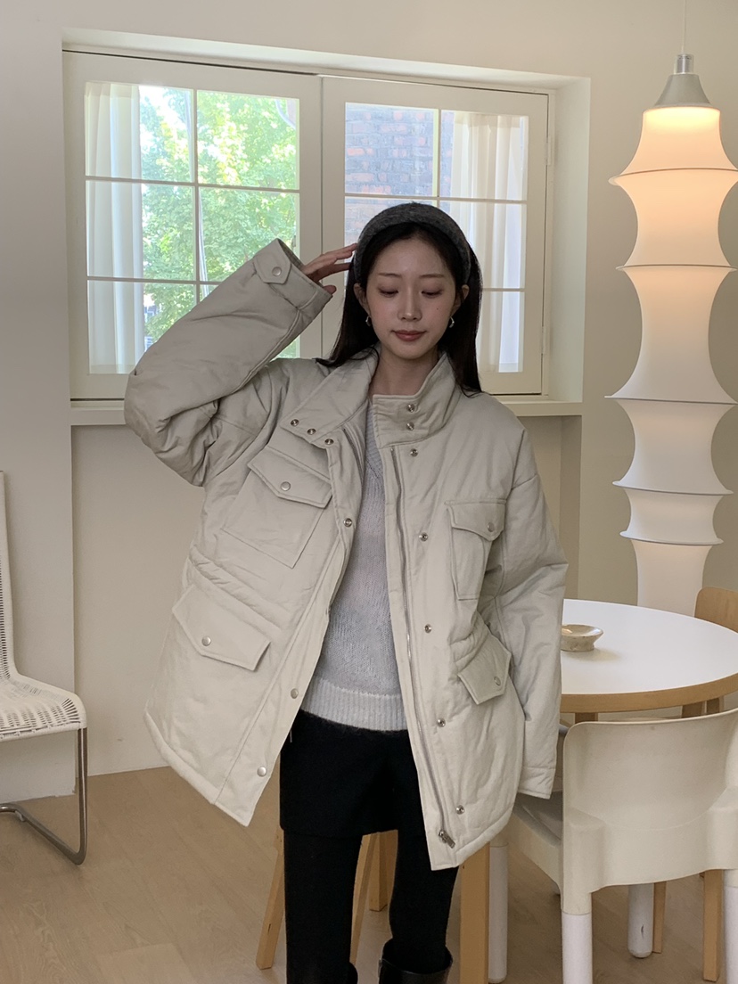 ALOT韓國代購㊣女裝新款25秋冬熱賣休閑人氣短款羽絨服填充A LOT短款羽絨服