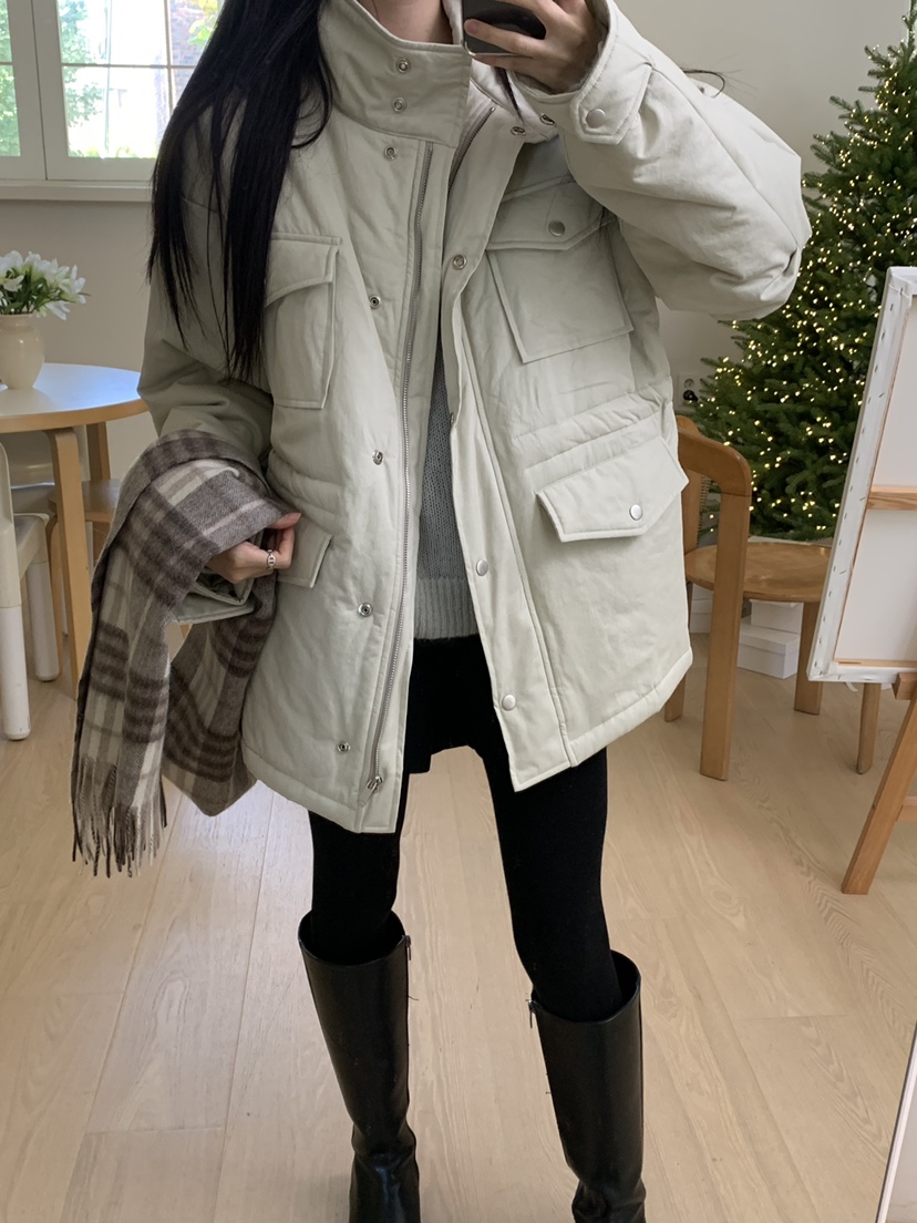 ALOT韓國代購㊣女裝新款25秋冬熱賣休閑人氣短款羽絨服填充A LOT短款羽絨服