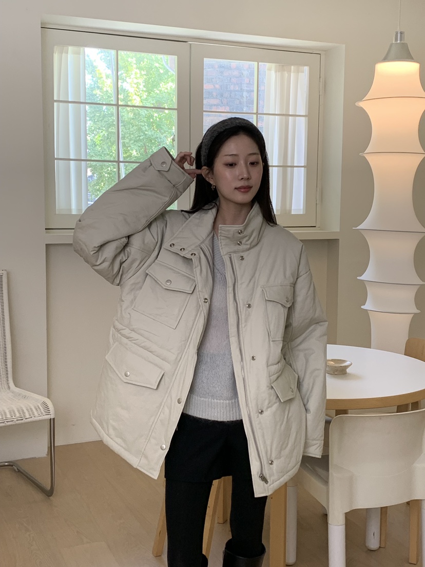 ALOT韓國代購㊣女裝新款25秋冬熱賣休閑人氣短款羽絨服填充A LOT短款羽絨服圖色1