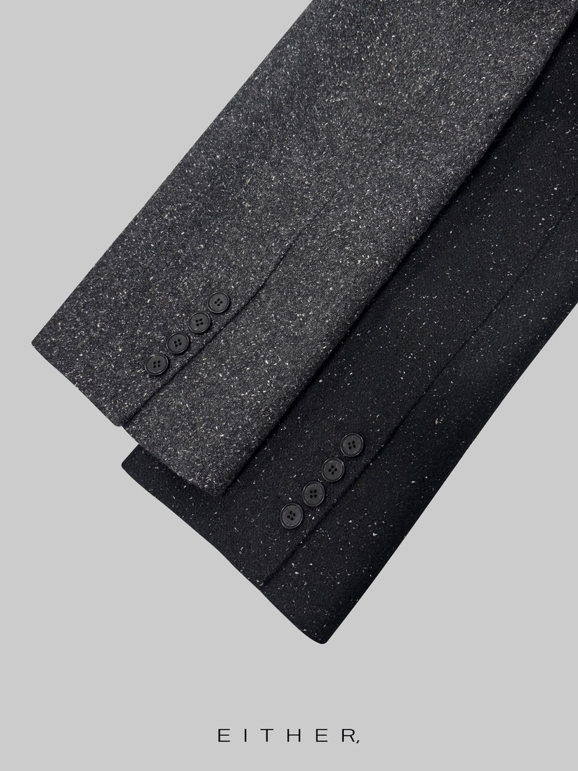 EITHER韓國代購㊣女士新款熱賣職業人氣推薦夾克粗花呢修身EITHER夾克