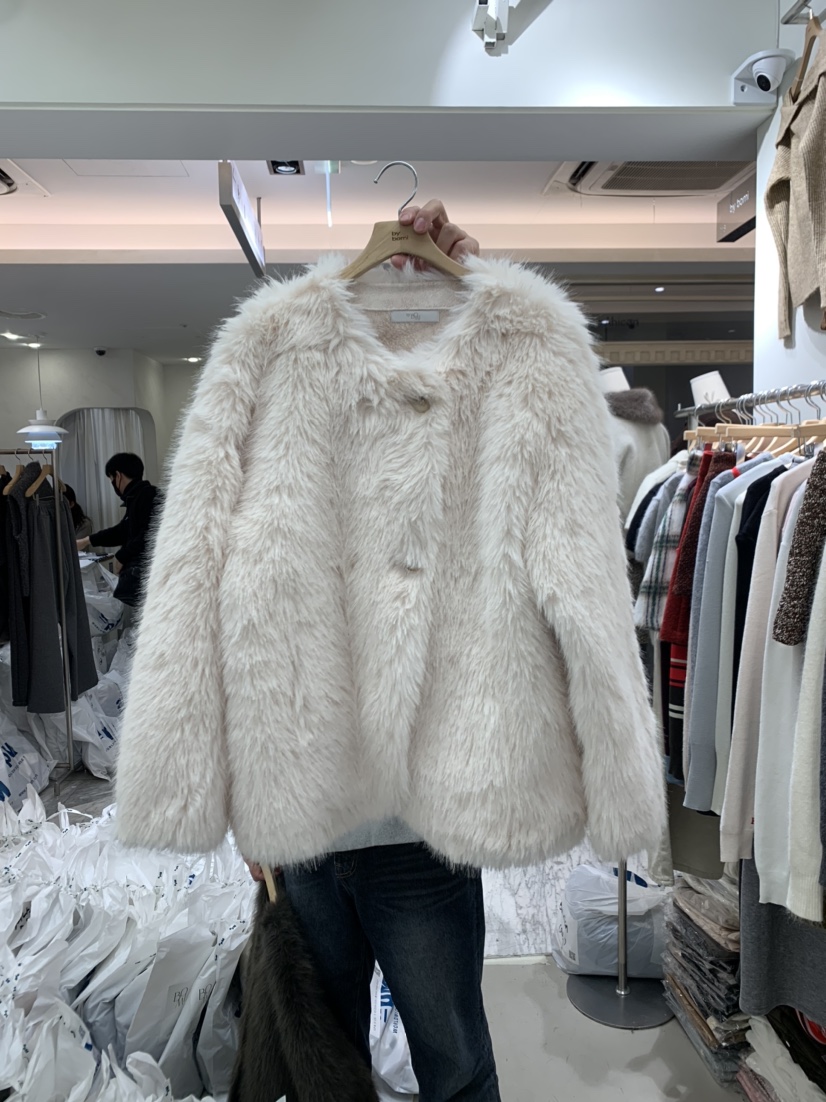 BY BOMI東大門㊣實拍女士新款真品人氣休閑25秋冬短款大衣皮草BY BOMI短款大衣圖色1