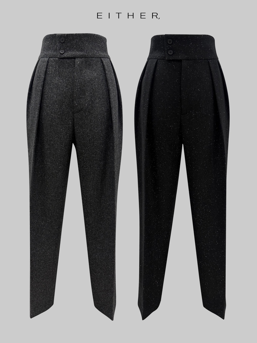 EITHER東大門㊣實拍女裝新品人氣職業真品推薦休閑褲手工編織EITHER休閑褲