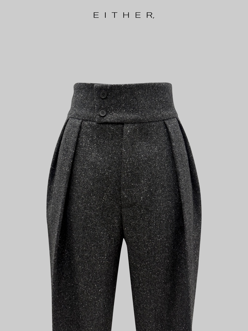 EITHER東大門㊣實拍女裝新品人氣職業真品推薦休閑褲手工編織EITHER休閑褲