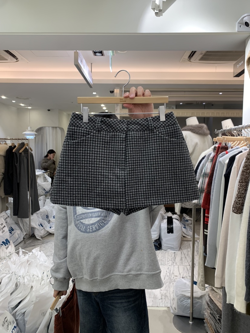 BY BOMI韓國直郵㊣女裝新品真品休閑熱賣人氣時尚裙褲格紋BY BOMI裙褲圖色1