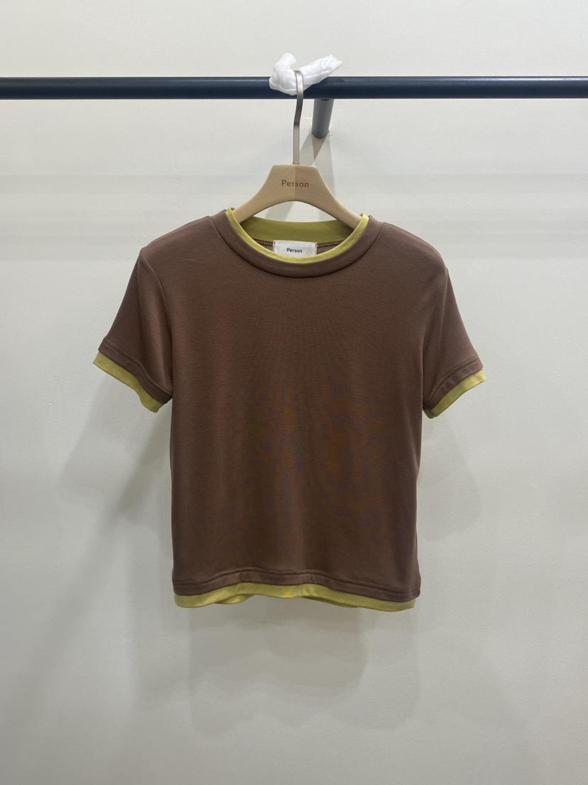 PERSON韓國直郵㊣女士新款熱賣時尚真品休閑推薦25秋冬職業T恤PERSONT恤圖色3