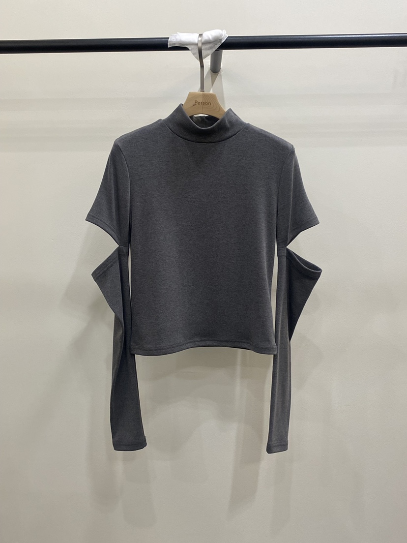 PERSON東大門㊣實拍女士新品職業推薦真品時尚休閑25秋冬長袖T恤PERSON長袖T恤圖色2灰色