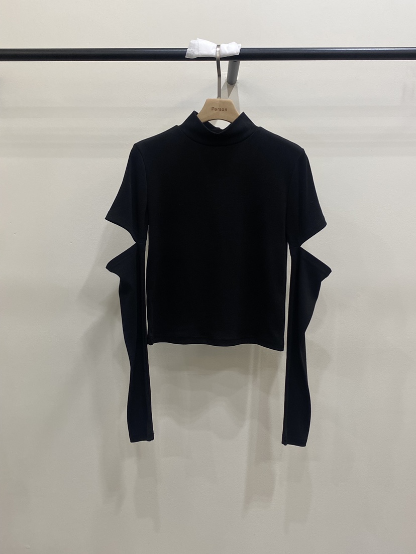 PERSON東大門㊣實拍女士新品職業推薦真品時尚休閑25秋冬長袖T恤PERSON長袖T恤圖色4黑色