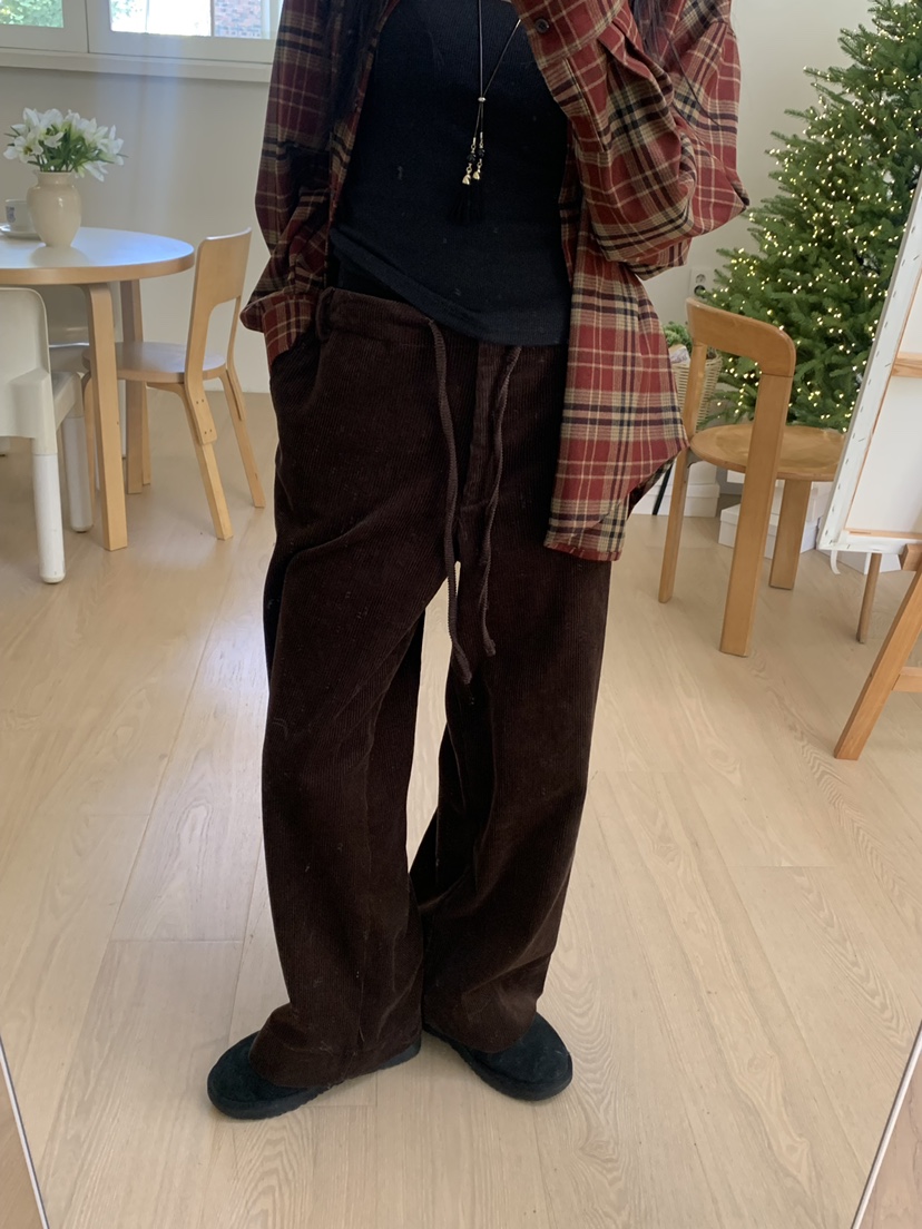 ALOT東大門㊣代購女士新款25秋冬時尚休閑真品休閑褲燈芯絨A LOT休閑褲