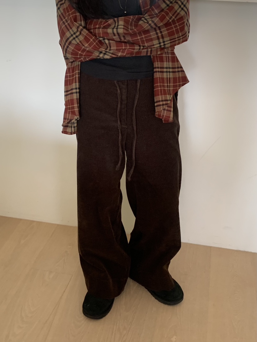 ALOT東大門㊣代購女士新款25秋冬時尚休閑真品休閑褲燈芯絨A LOT休閑褲圖色2