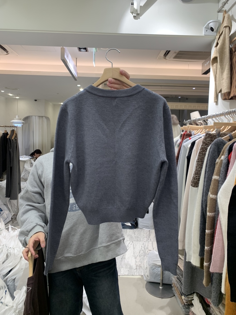 BY BOMI韓國直郵㊣女裝新款時尚推薦職業25秋冬針織衫格紋開衫BY BOMI針織衫