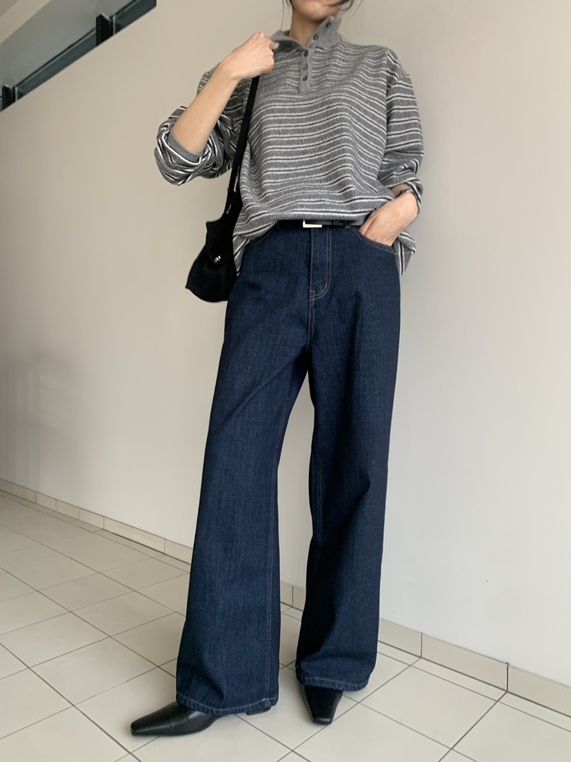 TRUE韓國代購㊣女裝新款休閑25秋冬推薦時尚真品人氣牛仔褲TRUE牛仔褲