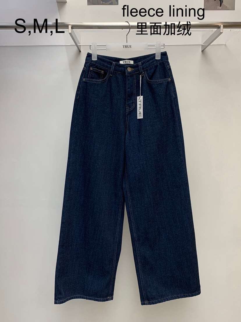 TRUE韓國代購㊣女裝新款休閑25秋冬推薦時尚真品人氣牛仔褲TRUE牛仔褲圖色1