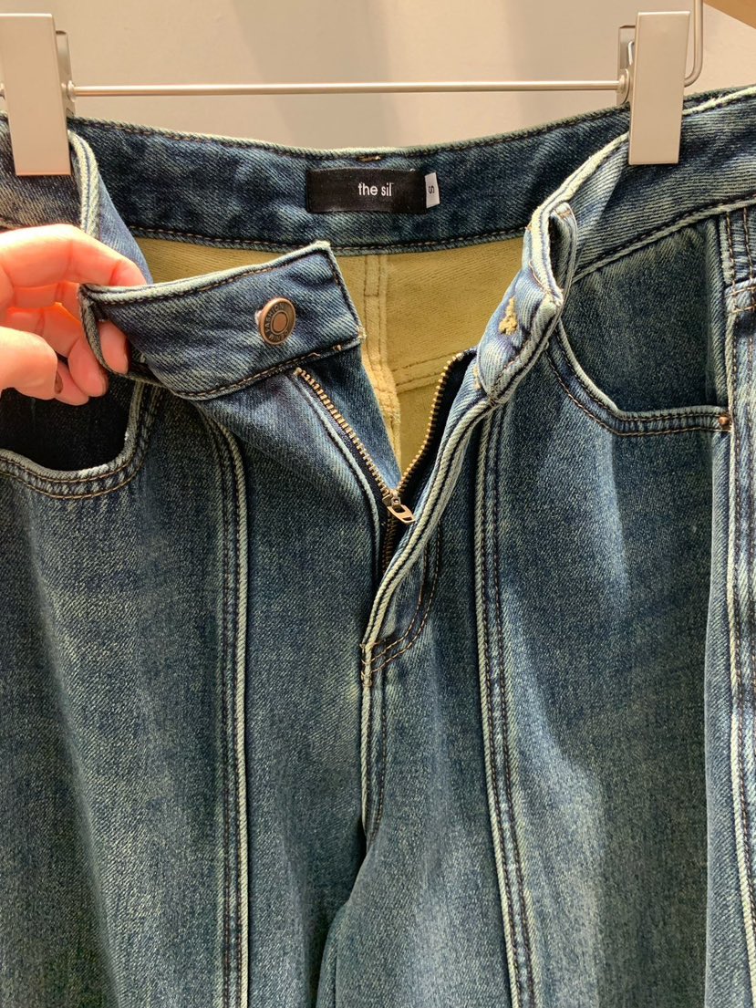 THE SIL韓國直郵㊣女士新款推薦休閑熱賣人氣職業牛仔褲復古THE SIL/1 2ILLY牛仔褲