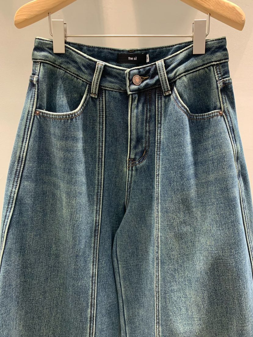 THE SIL韓國直郵㊣女士新款推薦休閑熱賣人氣職業牛仔褲復古THE SIL/1 2ILLY牛仔褲