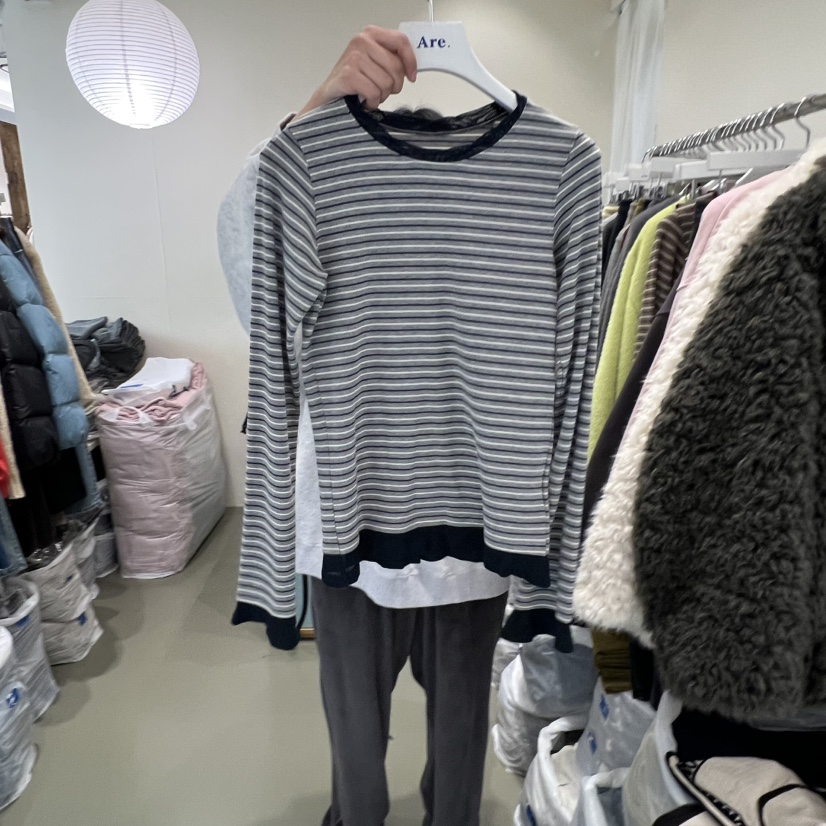 ARE東大門㊣代購女士新款時尚真品熱賣職業人氣休閑長袖T恤ARE YOU/ARE長袖T恤圖色1