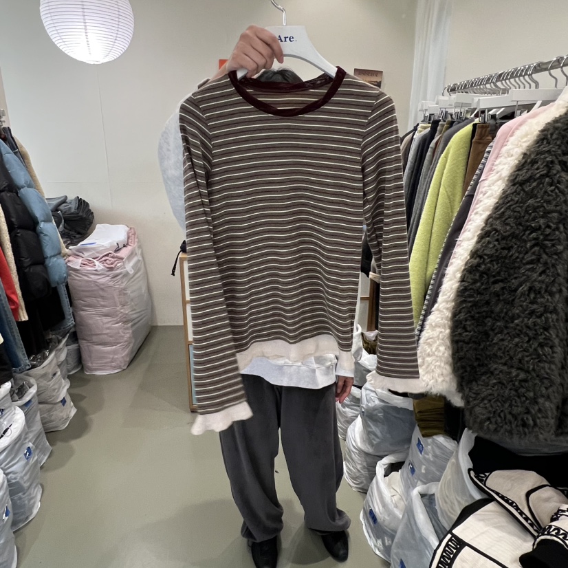 ARE東大門㊣代購女士新款時尚真品熱賣職業人氣休閑長袖T恤ARE YOU/ARE長袖T恤圖色2