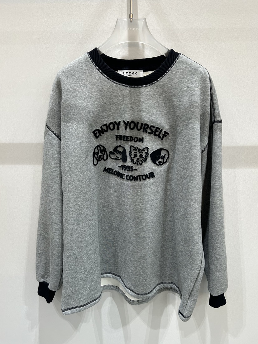 LOOKK東大門㊣實拍女裝新品25秋冬熱賣推薦真品職業時尚衛衣LOOKK衛衣圖色1