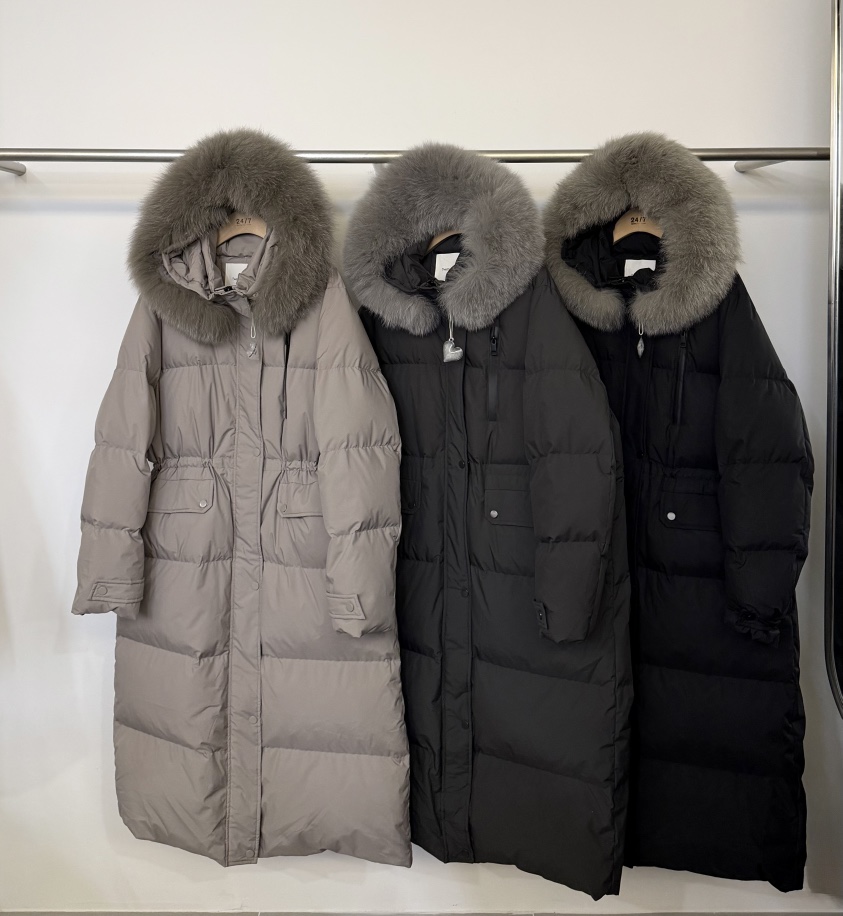TWENTY FOUR SEVEN24-7東大門㊣實拍女士新品熱賣長款羽絨服狐貍填充絨TEWNTY FOUR SEVEN24-7長款羽絨服