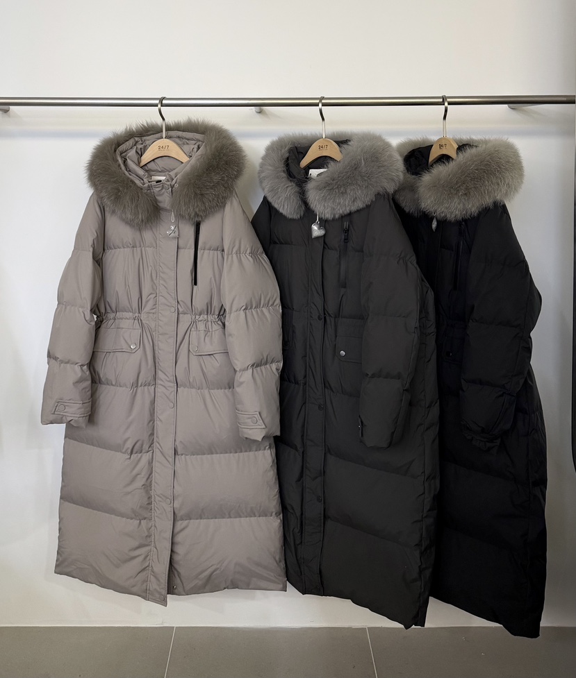 TWENTY FOUR SEVEN24-7東大門㊣實拍女士新品熱賣長款羽絨服狐貍填充絨TEWNTY FOUR SEVEN24-7長款羽絨服