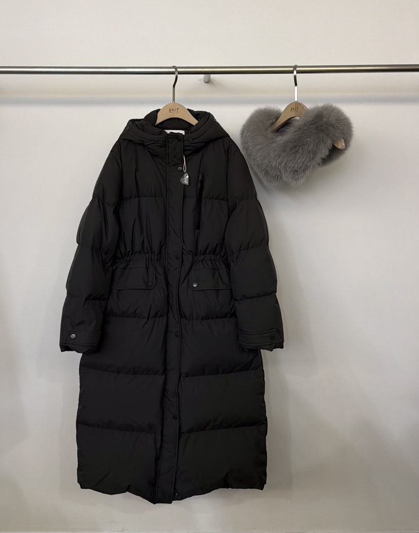 TWENTY FOUR SEVEN24-7東大門㊣實拍女士新品熱賣長款羽絨服狐貍填充絨TEWNTY FOUR SEVEN24-7長款羽絨服