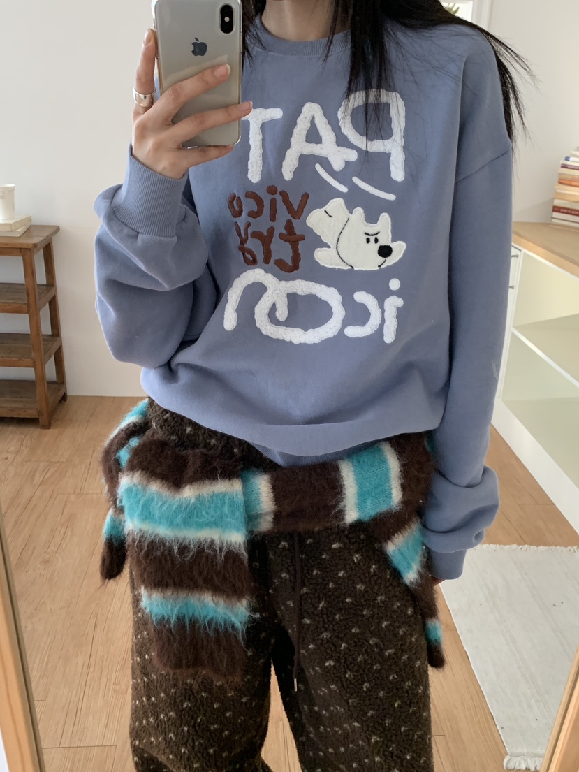 MORE THAN-P韓國代購㊣女裝新款真品25秋冬職業休閑時尚衛衣MORE THAN衛衣