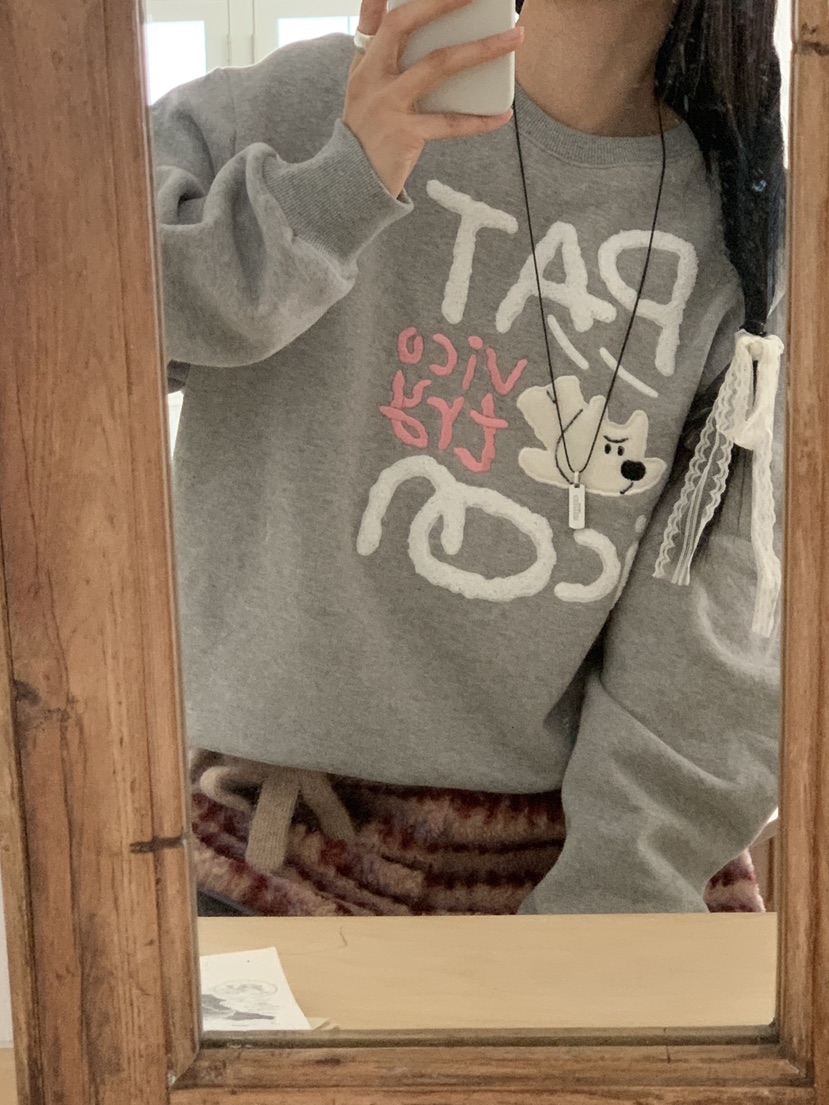 MORE THAN-P韓國代購㊣女裝新款真品25秋冬職業休閑時尚衛衣MORE THAN衛衣