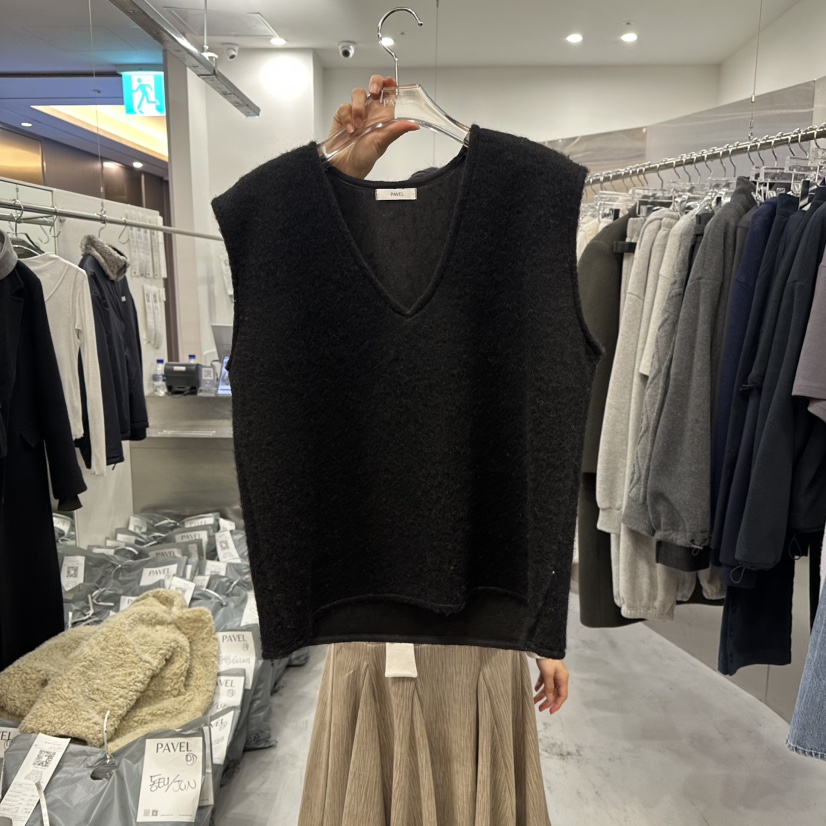 PAVEL東大門㊣代購女裝新品休閑時尚人氣吊帶背心不含內搭羊毛PAVEL吊帶/背心圖色3