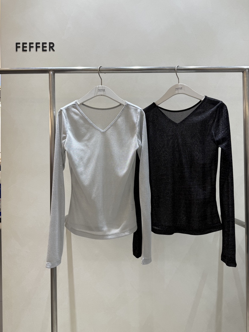 FEFFER東大門㊣代購女裝新品25秋冬休閑熱賣職業推薦長袖T恤FEFFER長袖T恤