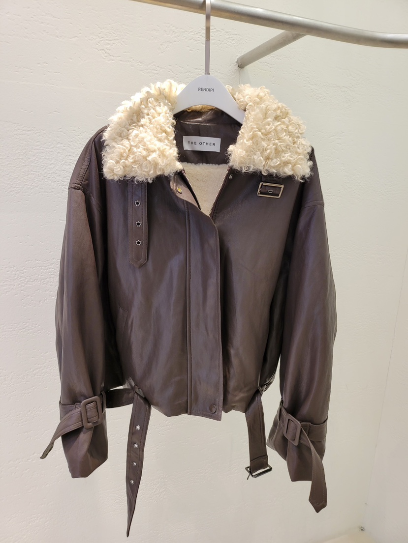 THE OTHER韓國代購㊣女士新款時尚25秋冬真品職業休閑夾克THE OTHER夾克圖色1棕色