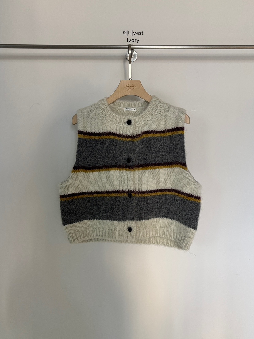 VERGAMOT韓國代購㊣女裝新款時尚休閑25秋冬熱賣人氣推薦馬甲VERGAMOT馬甲圖色1