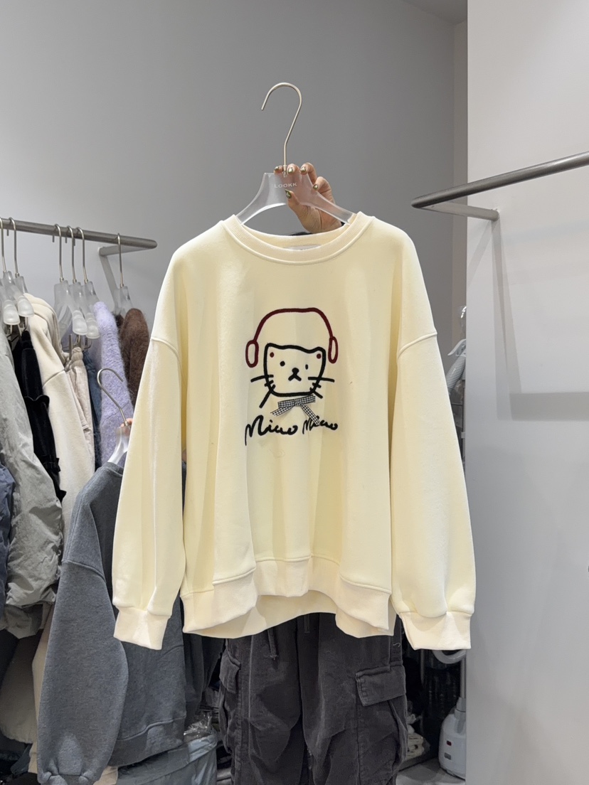 LOOKK韓國代購㊣女士新款25秋冬人氣真品時尚推薦熱賣休閑衛衣LOOKK衛衣圖色1