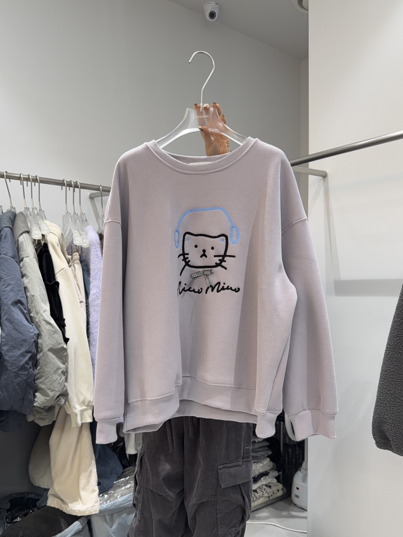 LOOKK韓國代購㊣女士新款25秋冬人氣真品時尚推薦熱賣休閑衛衣LOOKK衛衣圖色2