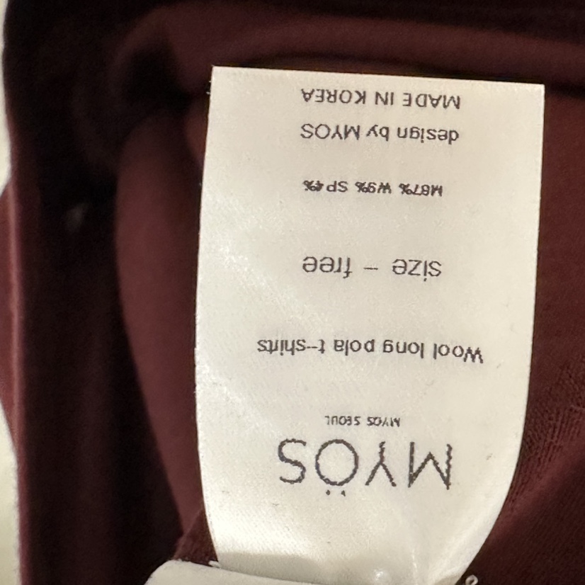 MYOS韓國代購㊣女裝新款25秋冬熱賣職業推薦長袖T恤羊毛保暖MYOS長袖T恤